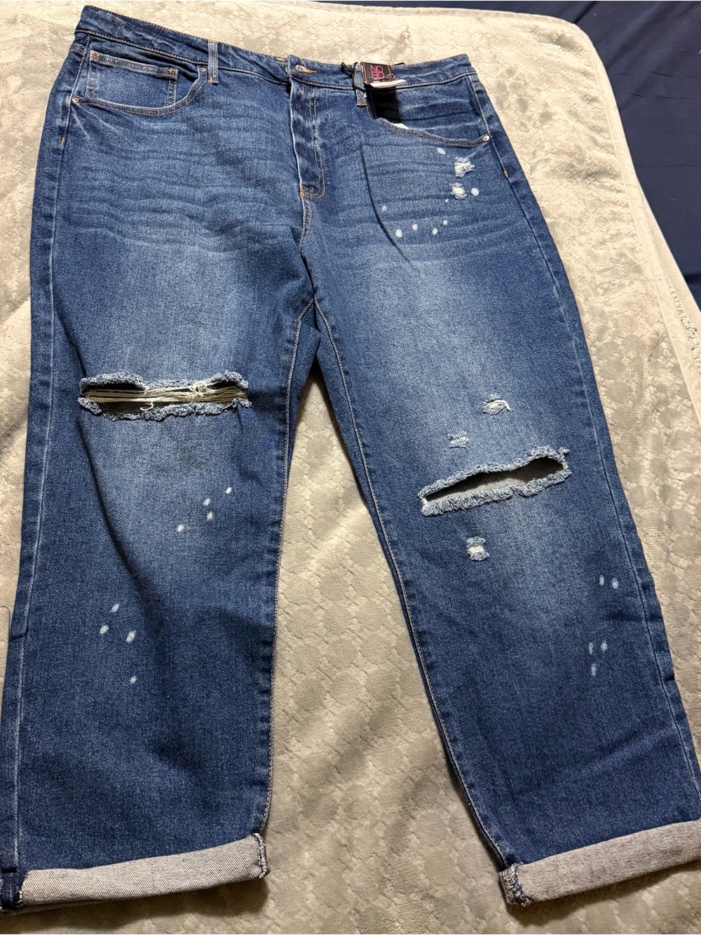 Dark Blue Distressed Women’s  Jeans
